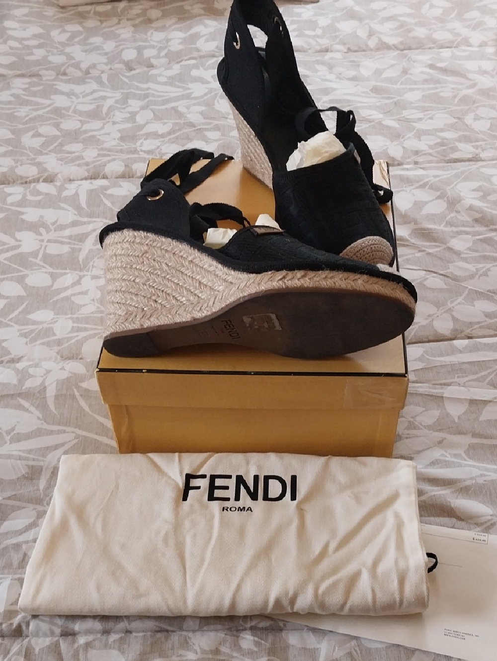 Authentic Fendi Espradille Wedges. Size 41 EUC